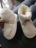 LZJV高幫棉拖鞋女士冬季新款外穿包跟防水滑厚底耐保暖毛絨月子棉鞋男 白色 36-37 【適合35-36】 曬單實(shí)拍圖