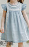 OAK FAMILY夏季2025新品衣服童裝短袖連衣裙女寶寶苧麻女童寬松裙子 藍(lán)霧色 90 cm 曬單實(shí)拍圖