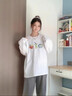 衣品元純棉卡通印花長(cháng)袖T恤女2026春季新款慵懶風(fēng)寬松遮肚顯瘦百搭上衣 白色 L （90-105斤） 曬單實(shí)拍圖