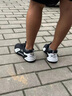 輕奢男鞋秋冬季新款軟底運動(dòng)鞋男潮流休閑鞋男增高鞋子男士老爹鞋 白黑色 41 曬單實(shí)拍圖
