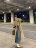 春乏2025春秋季流行英倫風(fēng)衣女中長(cháng)款小個(gè)子卡其色短款大衣外套女 卡其色長(cháng)款 XS 建議105斤以下 曬單實(shí)拍圖