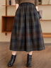 絲柏舍高腰半身裙2025秋裝新款女裝時(shí)尚撞色格紋中長(cháng)款A字裙 曬單實(shí)拍圖