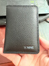 第九城(V.NINE)卡包名片夾頭層牛皮輕薄駕駛證皮套防盜刷NFC防消磁銀行卡套迷你小錢(qián)包男送老公送男友生日禮物情人節新年禮物  黑色 曬單實(shí)拍圖