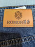 羅蒙（ROMON）牛仔短褲男士夏季休閑褲子男中褲夏天寬松直筒五分褲 磨白藍(lán) 34 曬單實(shí)拍圖