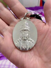 胖東來(lái)品質(zhì)999純銀原創(chuàng  )觀(guān)世音吊墜男女足銀觀(guān)音頭項鏈銀牌本命佛 圓款 曬單實(shí)拍圖