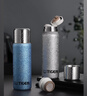京東京造鈦健康保溫杯 口袋杯【內外純鈦】男女高端禮品水杯子 藍色 270ml 曬單實(shí)拍圖