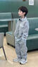 奧米鼠男童加絨套裝冬季中大童休閑加厚假兩件polo衫衛(wèi)衣男孩冬裝兩件套 麻灰色 150 曬單實(shí)拍圖