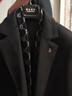 BESNOS意大利品牌高端鵝絨內膽羊毛呢大衣男士中長(cháng)款雙層領(lǐng)修身呢子外套 黑色 L /175 曬單實(shí)拍圖