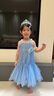 G.DUCKKIDS童裝愛(ài)莎公主裙女童連衣裙夏季2024新款兒童裙子時(shí)髦女孩生日禮物 掛脖款艾莎公主裙+1皇冠魔法棒-aqccmie 110 適合100-110cm年齡4-5歲 曬單實(shí)拍圖