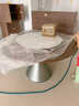 顏諭優(yōu)品德利豐巖板意式極簡(jiǎn)不銹鋼圓形巖板餐桌椅家用輕奢高級感帶轉盤(pán) 【極目·】國產(chǎn)純白巖板圓桌 130cm 曬單實(shí)拍圖