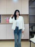 香影白色棒球服外套女短款2025秋季新款肌理感亮片小個(gè)子開(kāi)衫上衣 鷺白 S 55/80A/85-95斤 曬單實(shí)拍圖