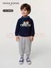 Teenie Weenie Kids小熊童裝25新款男女寶學(xué)院風(fēng)純棉寬松束腳衛褲 藏青色 110cm 曬單實(shí)拍圖