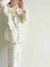 雅特茂【嬰兒級舒絨棉】春秋冬加厚暖月子服孕期產(chǎn)后睡衣孕婦家居服 白色 M（90斤-125斤） 曬單實(shí)拍圖