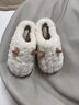 栢啟歆小羊角棉拖鞋男女冬季毛絨保暖情侶拖鞋室內家居加厚踩屎感毛毛鞋 小羊角棉拖鞋女【白】 38-39 【適合36-37】 曬單實(shí)拍圖