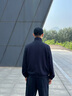 EMPORIO ARMANI/阿瑪尼官方旗艦新款男女情侶提花拉鏈開(kāi)衫衛衣夾克外套秋季 【合身版】海軍藍色 L  (推薦：150-165斤) 曬單實(shí)拍圖