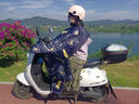 夢(mèng)多福 電動(dòng)車(chē)擋風(fēng)被秋冬季加厚加絨親子防風(fēng)被摩托車(chē)罩護膝防水擋風(fēng)衣 藏青護肩護脖丨加厚超暖奧粒絨丨720°全包0透風(fēng) 曬單實(shí)拍圖