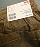 優(yōu)衣庫男裝女裝燈芯絨舒適九分褲/長(cháng)褲休閑褲25新款479137 35 淺褐色 M 曬單實(shí)拍圖