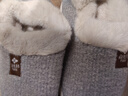 BAIHOU白猴保暖棉鞋情侶冬季家居室內包跟毛絨棉拖男 M-191灰色46-47 曬單實(shí)拍圖