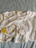 貝瑞加（Babyprints）嬰兒半背衣2件裝長(zhǎng)袖純棉寶寶上衣護(hù)肚和尚服家居內(nèi)衣 兔子黃點(diǎn)52 曬單實(shí)拍圖