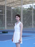 天使季節絕美網(wǎng)球連衣裙女羽毛球服2025新款運動(dòng)棒球裙套裝女衣服 本白 （送打底褲） L 曬單實(shí)拍圖