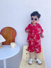 潮韻月男童漢服2025夏季中國風(fēng)套裝周歲禮服襯衣唐裝幼兒園五一演出服 紅色 祥龍套裝 120 曬單實(shí)拍圖