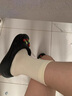 都市麗人【蘆薈潤膚】無(wú)骨月子襪子女100%純棉夏季薄款白色堆堆襪子女 曬單實(shí)拍圖