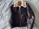 鉑朗尼奧原生態(tài)皮毛一體男外套真皮皮衣戰損風(fēng)補丁款A級原生態(tài)羊皮毛一體 棕皮+米白毛戰損補丁款 M120-132斤左右 均碼 曬單實(shí)拍圖