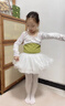 舞東方（E．Dance）兒童舞蹈服女童秋冬長(cháng)袖絲絨練功服芭蕾舞裙中國舞跳舞形體演出服 果綠色【體服+紗裙】 105 (高101-105cm 重22-25斤) 曬單實(shí)拍圖