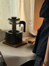 格麗思（GREENIS）煮茶壺養生壺 純鈦噴淋式加熱煮茶器一體式燒水壺蒸茶壺 辦公室蒸茶器茶水分離 電茶壺圍爐煮茶 深空灰禮盒裝（純鈦壺底-單直筒茶漏） 曬單實(shí)拍圖