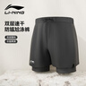 李寧（LI-NING）泳褲男士防尷尬游泳褲平角雙層防走光水陸兩用沙灘褲337 XL 曬單實(shí)拍圖