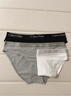 Calvin Klein內衣女士三條裝經(jīng)典提花腰邊ck舒適棉質(zhì)微彈性感比基尼三角內褲女 MP1-太空黑/椰青灰/月光白 3條 M 尺碼偏大，建議拍小一碼 曬單實(shí)拍圖