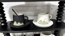日本丨大師陶瓷手繪咖啡杯家用水杯帶勺盤(pán)下午茶杯子創(chuàng  )意馬克杯 【咖啡杯 雅白】萬(wàn)里山河 250ml 曬單實(shí)拍圖