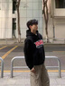 燦圖復古痞帥百搭連帽衛衣男春秋季慵懶風(fēng)寬松顯瘦上衣服休閑運動(dòng)外套 黑色 常規 XL 【建議120-140斤】 曬單實(shí)拍圖