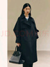 艾萊依風(fēng)衣鵝絨服女2025時(shí)尚斗篷金屬扣袢輕暖過(guò)膝長(cháng)款冬外套 炭黑L 曬單實(shí)拍圖