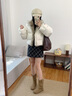 COCO LIMITED 輕絨歐包 三星安心95白鵝絨三防超蓬松狐貍毛羽絨服 雪霜白 S  嬌姐size 曬單實(shí)拍圖