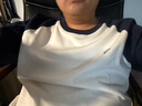 蕉內非常服502Regular男女同款三防長(cháng)袖T恤百搭休閑情侶裝秋冬打底衫 暖白撞海軍藍 L 曬單實(shí)拍圖
