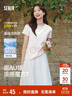 森馬（Semir）短袖t恤女短款合體顯瘦正肩內搭25夏涼感修身打底衫109325100001 曬單實(shí)拍圖