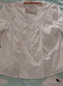 茵曼（INMAN）輕薄透氣百搭V領(lǐng)花邊文藝風(fēng)短袖洋氣春夏襯衫女上衣 珍珠白 S  曬單實(shí)拍圖