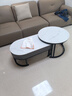 頂斧巖板茶幾客廳家用現代輕奢簡(jiǎn)約2025新款橢圓茶桌茶臺小戶(hù)型茶幾桌 黑架灰柜【100雪山白+70雪山白】 曬單實(shí)拍圖