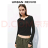 UR2025秋季新款女裝時(shí)尚休閑簡(jiǎn)約基礎(chǔ)修身T恤UYB450010 黑色 M 曬單實(shí)拍圖