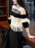 羅蒙（ROMON）溫柔系穿搭一整套小香風(fēng)感黑色針織毛衣裙子兩件套裝女秋冬季套裝 黑色針織毛衣 S 推薦 80-95斤 曬單實(shí)拍圖