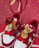 耐克（NIKE）定制Dunk婚鞋秀禾國風(fēng)中式婚禮吉祥喜慶浪漫可拆卸舒適百搭耐磨低 紅白 37.5 曬單實(shí)拍圖