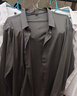 JASONWOOD高端品牌男裝含桑蠶絲羊毛無(wú)痕長(cháng)袖襯衫男春秋商務(wù)休閑韓版襯衣服 高檔黑色【現貨速達】 S /165【適合105-120斤】 曬單實(shí)拍圖