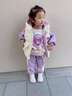 G.DUCKKIDS小黃鴨童裝女童套裝秋冬季兒童棉馬甲冬裝衣服 三件套-紫色 110 尺碼4~5歲【100-110cm】cm 曬單實拍圖