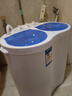 長(cháng)虹半全自動(dòng)雙桶缸洗衣機家用小型租房迷你洗脫一體極速甩干抑菌 4.5KG孔雀藍+強力甩干+不銹鋼甩桶 曬單實(shí)拍圖