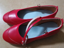 軟皮平底廣場(chǎng)舞鞋女軟底舞蹈鞋成人演出金色單鞋跳舞鞋形體練功鞋 紅色【2CM直板底】 37 (235mm) 曬單實(shí)拍圖
