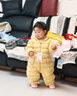 迷你巴拉巴拉【迷你小蛋仔】嬰兒羽絨服三防連體羽絨服男女童寶寶連體衣 蜜糖黃31214 -白鴨絨 (帶帽) 90 CM 1-2歲 曬單實(shí)拍圖