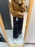 茵曼萊賽爾棉原色條紋翻邊闊腿牛仔褲2025秋季女裝新款寬松褲子 牛仔藍 27 曬單實(shí)拍圖