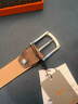 ELLE HOMME男士皮帶時(shí)尚針扣腰帶 頭層牛皮休閑褲帶1415棕色 生日禮物男 曬單實(shí)拍圖