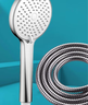九牧（JOMOO）增壓花灑噴頭加不銹鋼淋浴軟管套裝淋雨蓮蓬頭加壓高壓洗澡噴淋頭 【增壓+易潔】手持花灑+1.5m管 曬單實(shí)拍圖